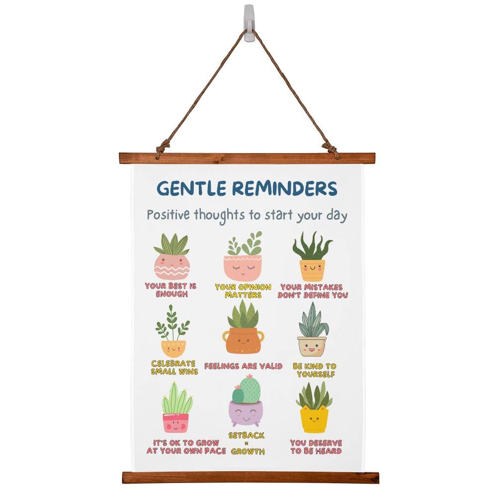 Gentle Reminders Wall Tapestry Mental health Art Self love reminders Self compassion Daily Motivation Therapist Decor