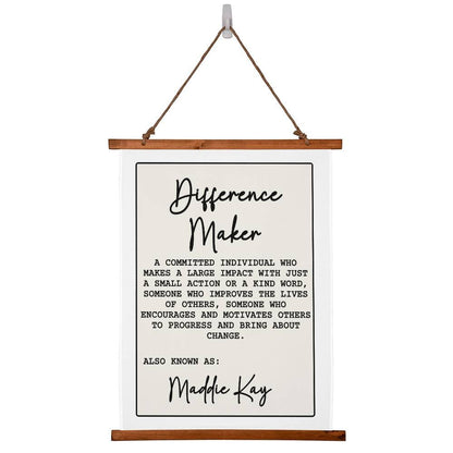 Personalized Difference Maker Wall Tapestry Difference Maker Definition Gift Mentor Appreciation Gift Leader Gift
