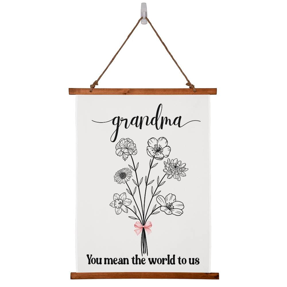 Birth Month Flower Bouquet Wall Tapestry Mothers Day gift for Grandma