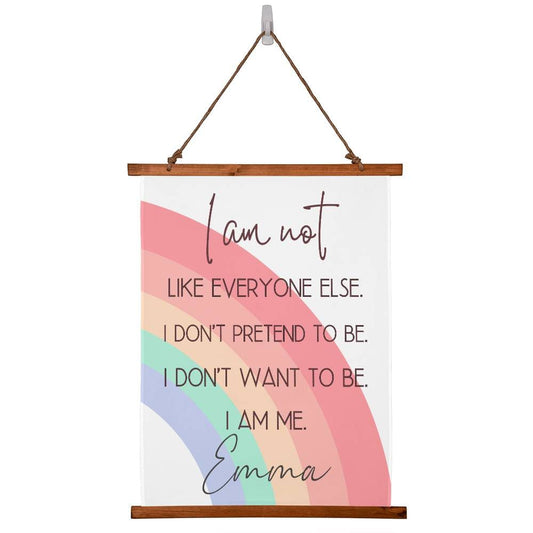 Personalized Boho Inspirational Wood Framed Wall Tapestry Motivational Wall Decor Aim Custom Playroom wall tapestry hanging