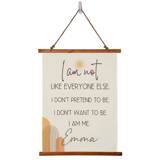 Personalized Boho Inspirational Wood Framed Wall Tapestry Motivational Wall Decor Aim Custom Playroom wall tapestry hanging