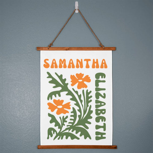 Retro Matisse Style Wall Tapestry Personalized Name Wall Hanging Tapestry