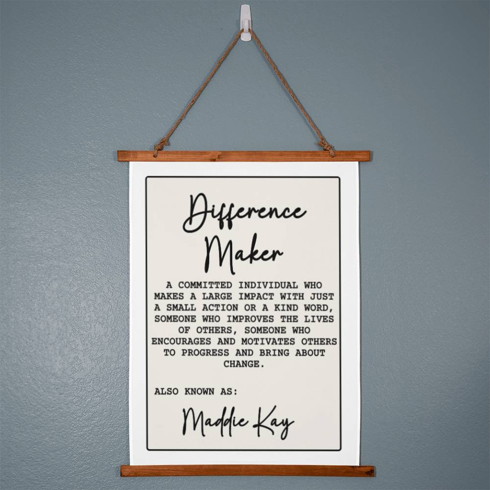 Personalized Difference Maker Wall Tapestry Difference Maker Definition Gift Mentor Appreciation Gift Leader Gift