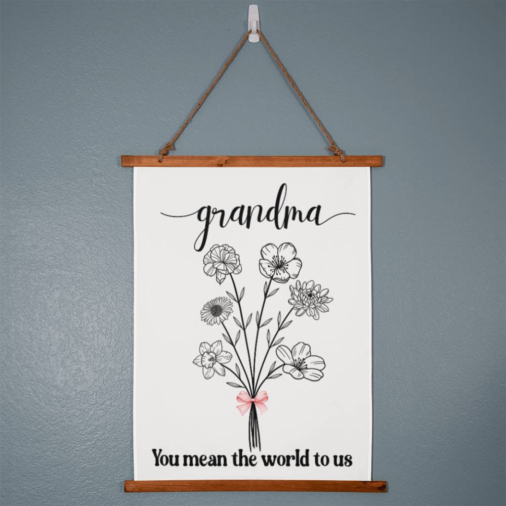 Birth Month Flower Bouquet Wall Tapestry Mothers Day gift for Grandma