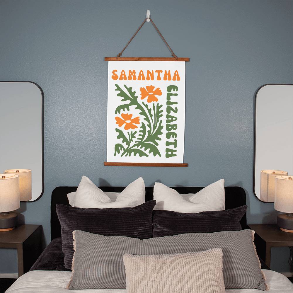Retro Matisse Style Wall Tapestry Personalized Name Wall Hanging Tapestry