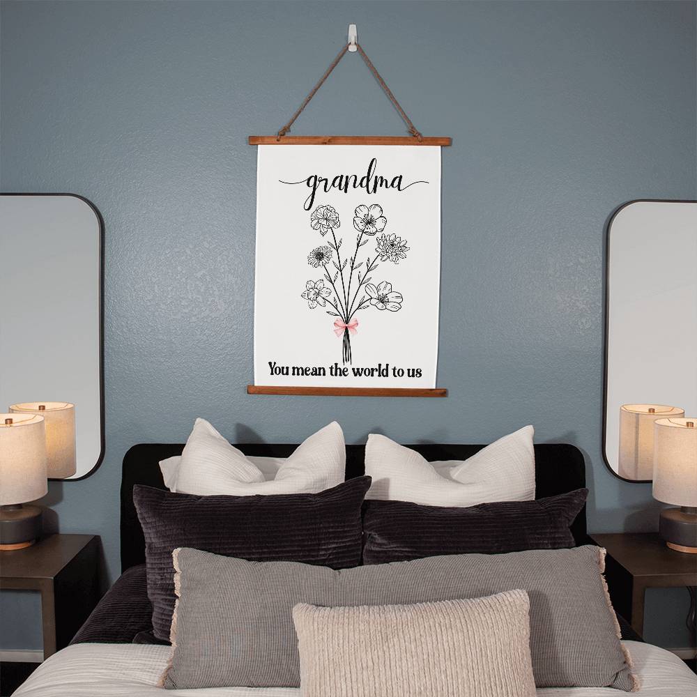 Birth Month Flower Bouquet Wall Tapestry Mothers Day gift for Grandma