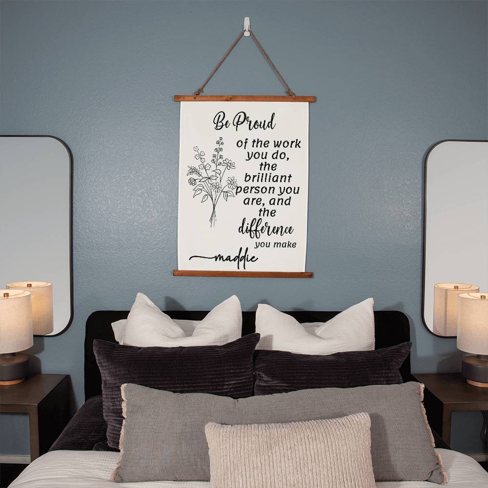 Be Proud of the work you do Wall Tapestry Personalized Employee gift Wall Art Thank you gift Difference Maker work anniversary