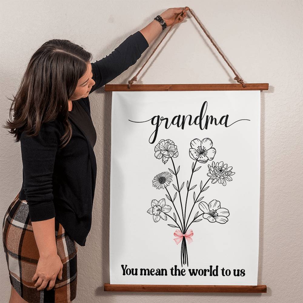 Birth Month Flower Bouquet Wall Tapestry Mothers Day gift for Grandma