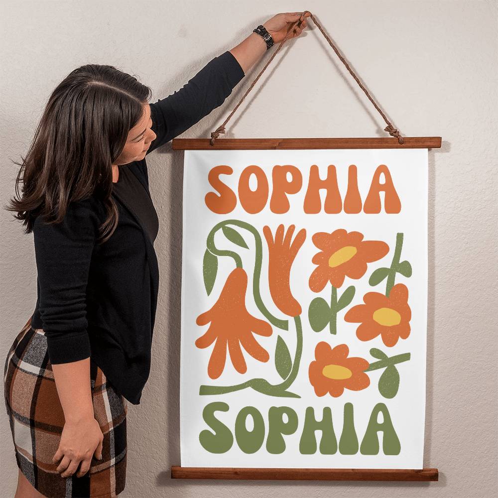 Custom Retro Matisse Style Wall Tapestry Personalized Name Wall Hanging Tapestry