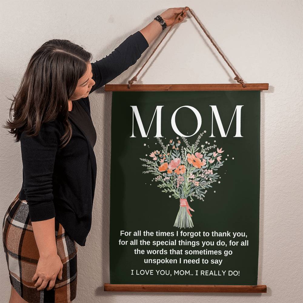 Mom Birthday Gift Personalized Mom Wall Tapestry Mothers day gift for her Floral Gift for Mother from Kids