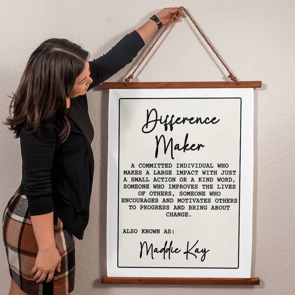 Personalized Difference Maker Wall Tapestry Difference Maker Definition Gift Mentor Appreciation Gift Leader Gift