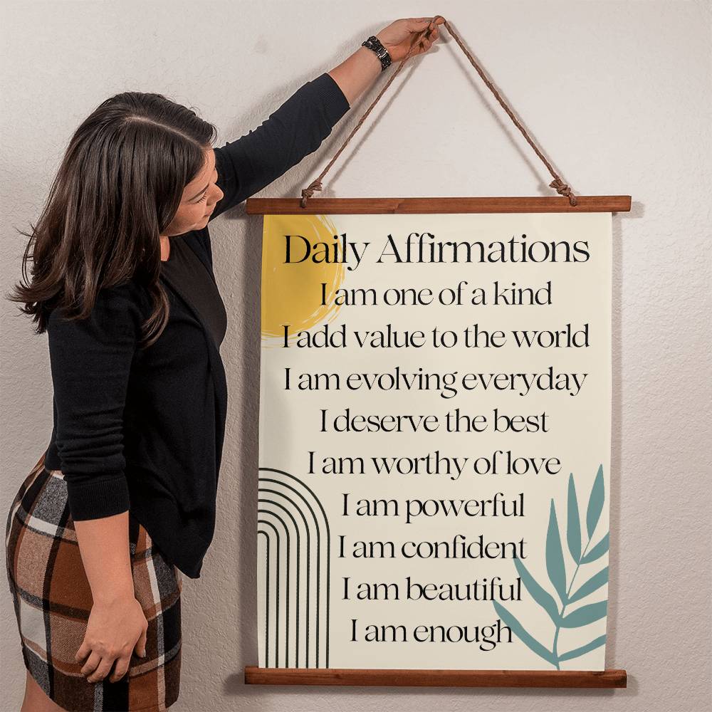 Daily Affirmations Wall tapestry I am Enough Positive Affirmation Wall Art Boho Home Decor