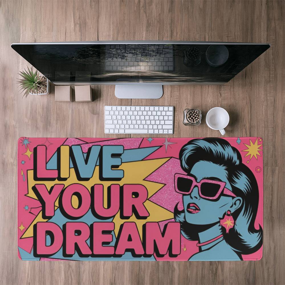 Pink Retro Desk Mat, Y2k Aesthetic Room Decor