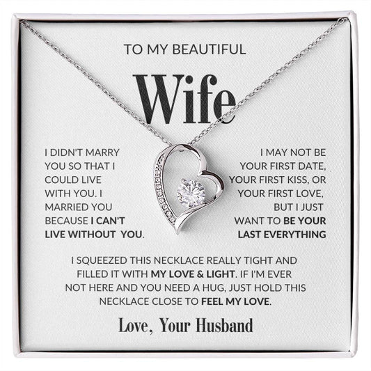 To my Wife Forever Love Necklace Love & Light Gift for her