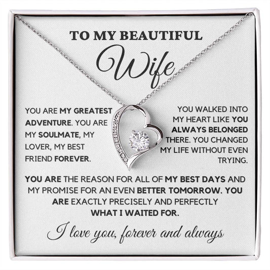 You are my greatest adventure Forever Love Necklace for Wife