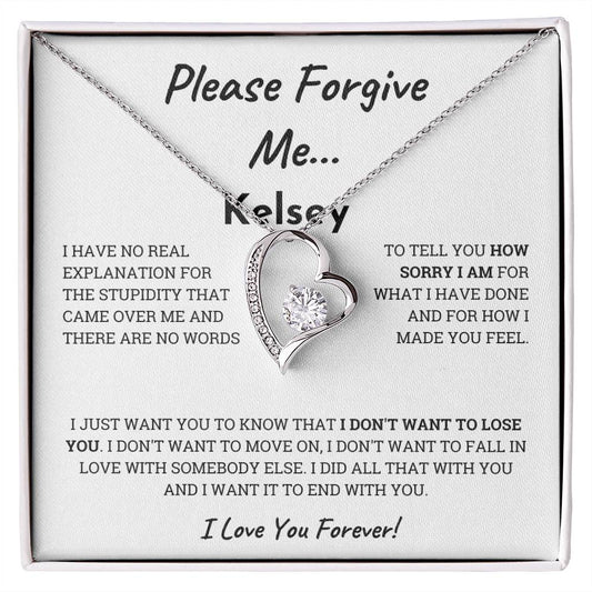 Please Forgive me Forever Love Necklace, Apology gift for her