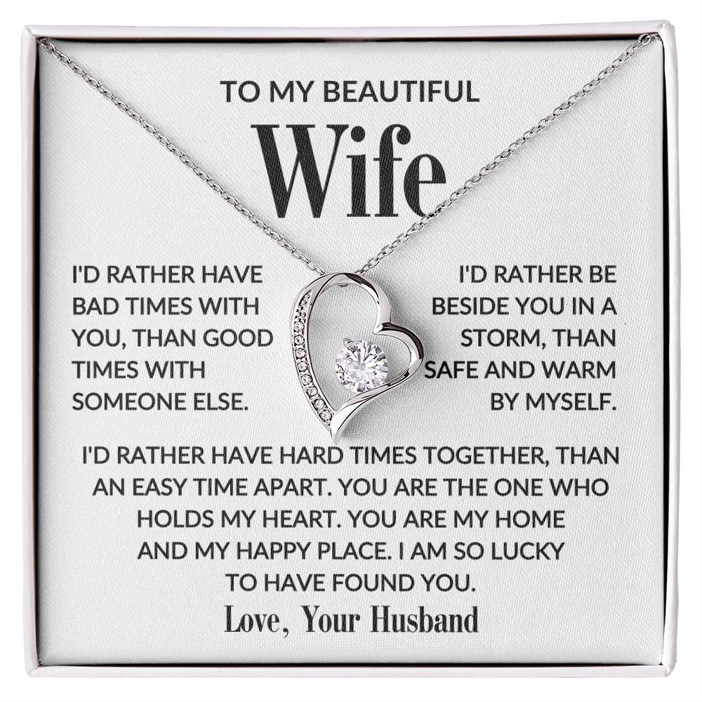 To My Wife- Lucky to Find you - Forever Love Necklace
