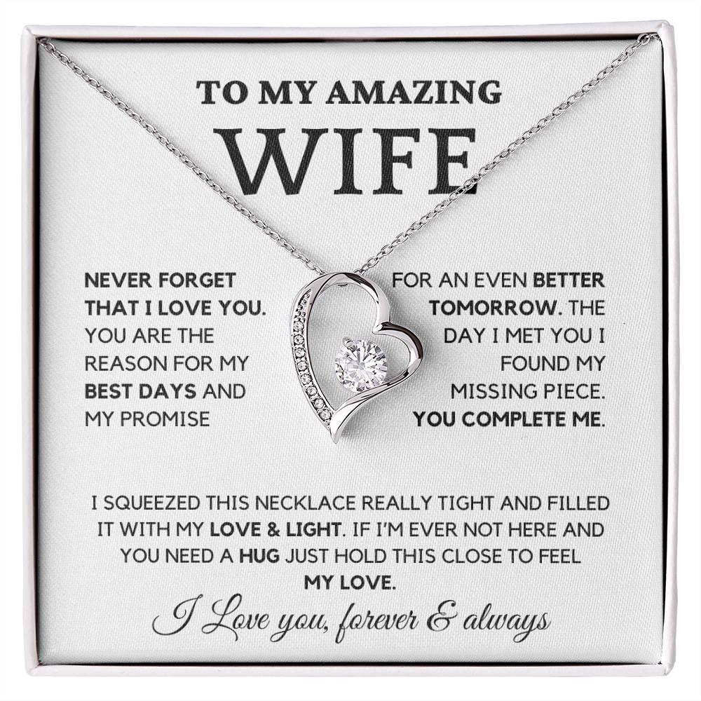 To My Wife- You Complete Me - Forever Love Necklace