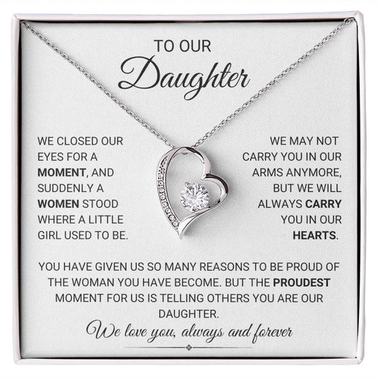 To Our Daughter Forever Love Necklace from Mom & Dad, Dad Gift for her, Mom Gift for Daughter