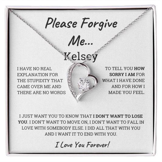 Please forgive me Personalized Forever Love Necklace, Apology Gift