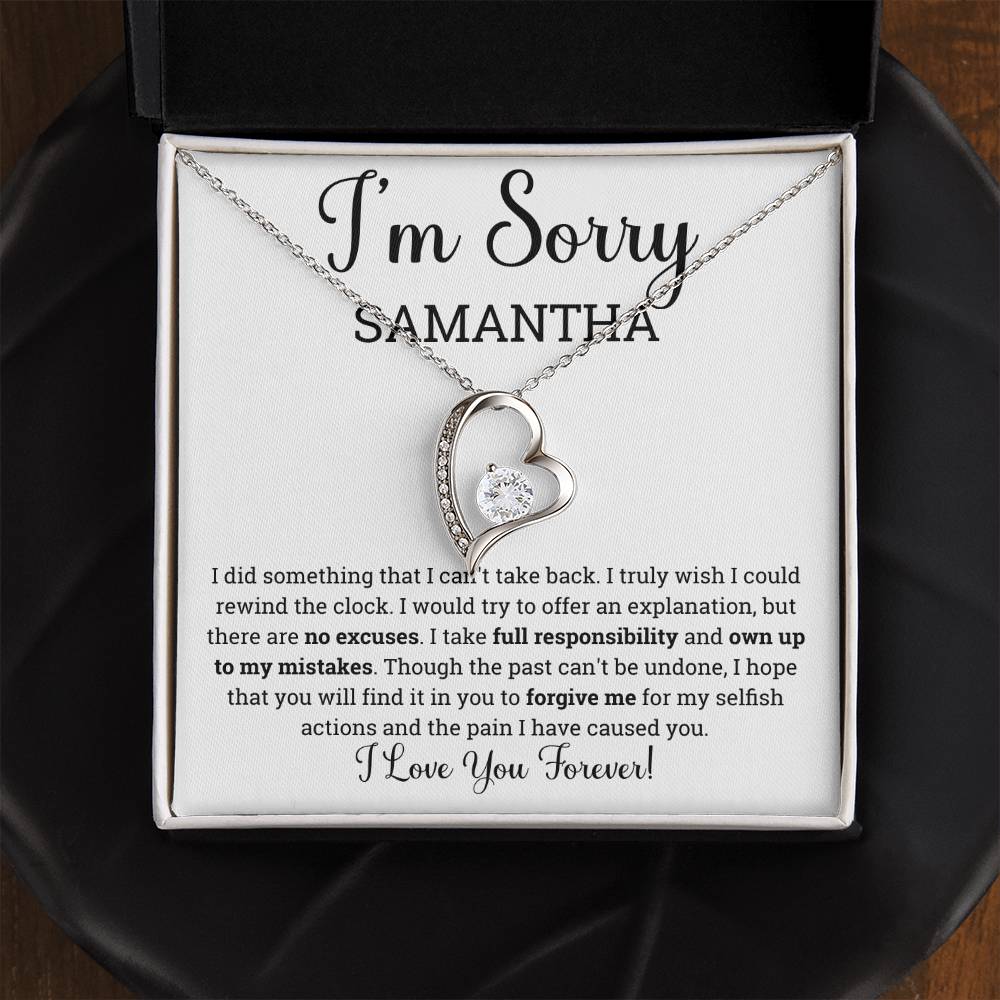 Personalized I'm Sorry Gifts for her, Apology Gift for her, Im Sorry Necklace