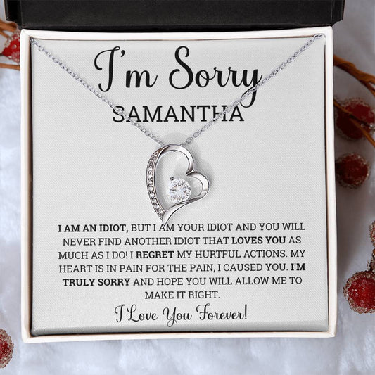 Personalized Im Sorry Forever Love Necklace, Apology Gift for Wife, Girlfriend