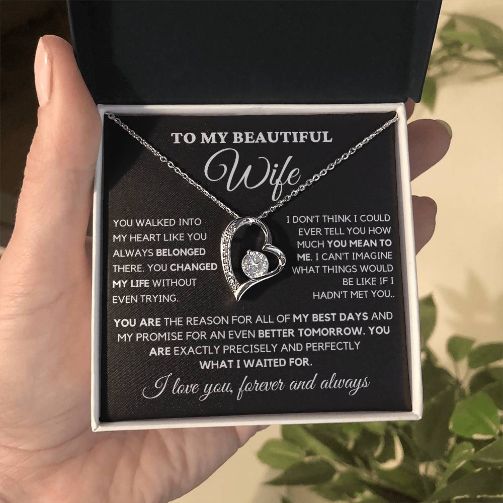 To my Wife You are what I waited for- Forever Love Necklace