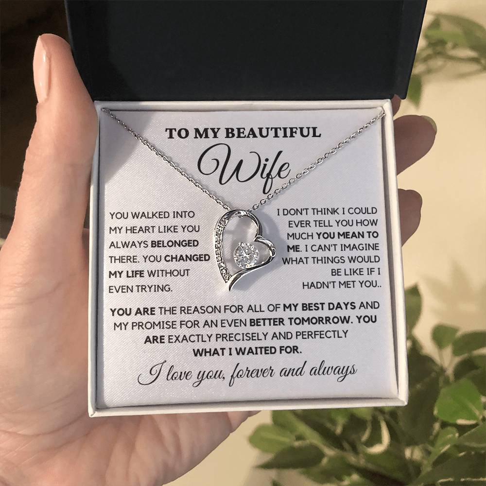 To my wife- Forever Love Necklace- You walked into my heart - MM-002
