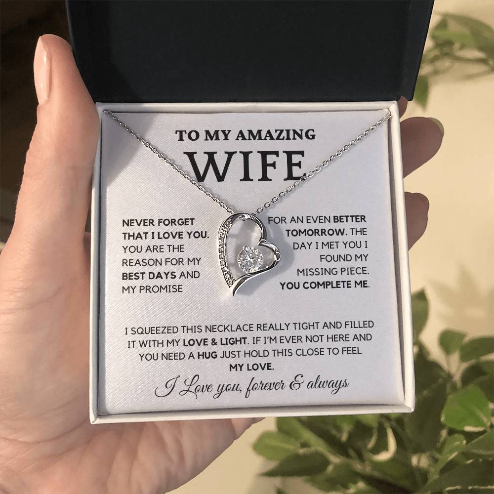 To My Wife- You Complete Me - Forever Love Necklace