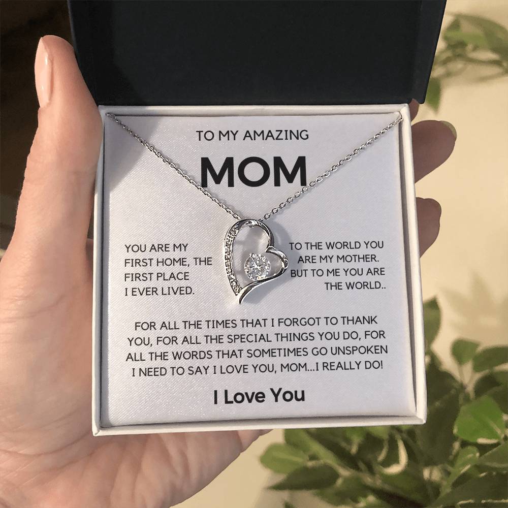To my Mom - My First Home Forever Love Necklace