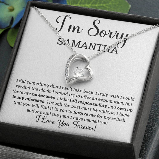 Personalized I'm Sorry Gifts for her, Apology Gift for her, Im Sorry Necklace