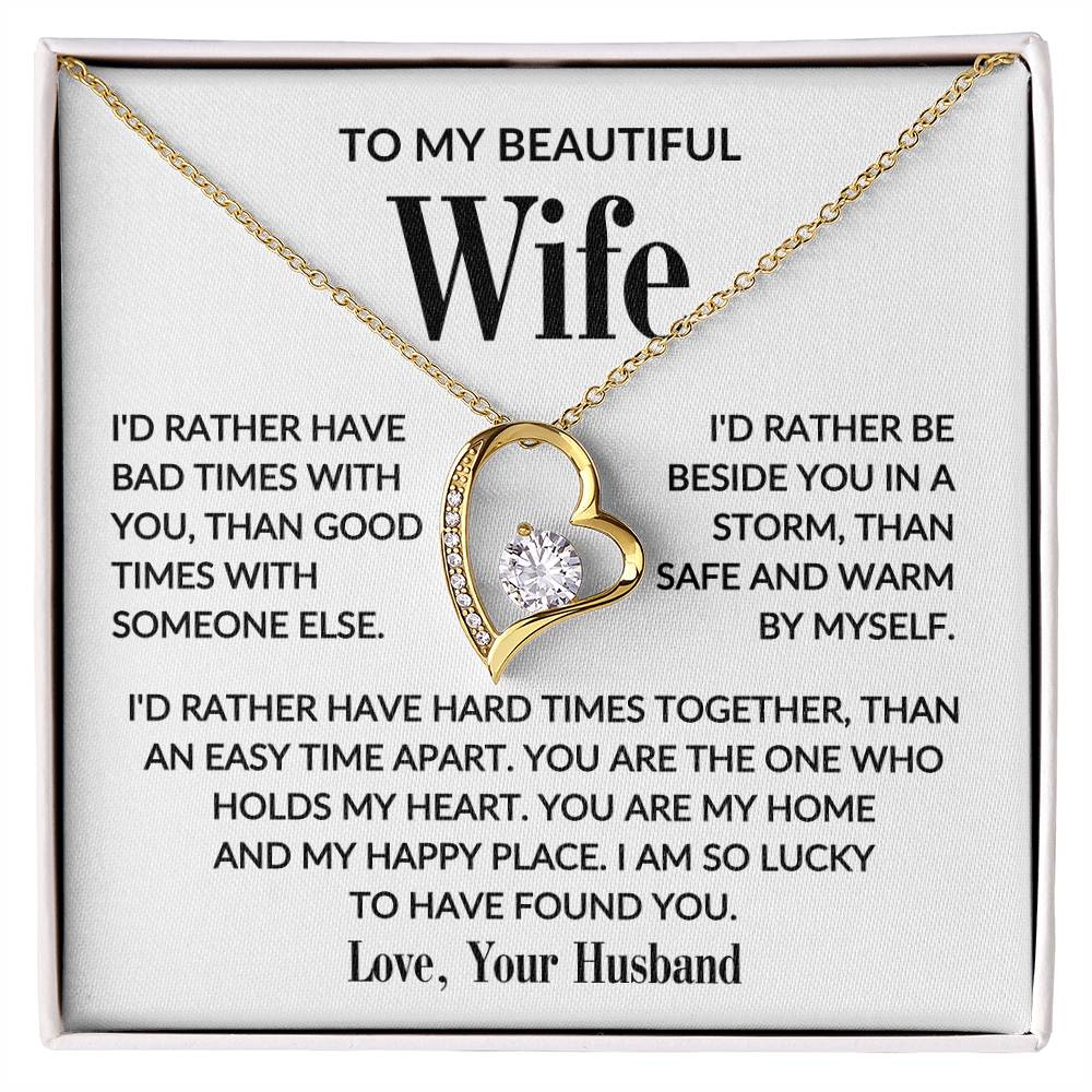 To My Wife- Lucky to Find you - Forever Love Necklace