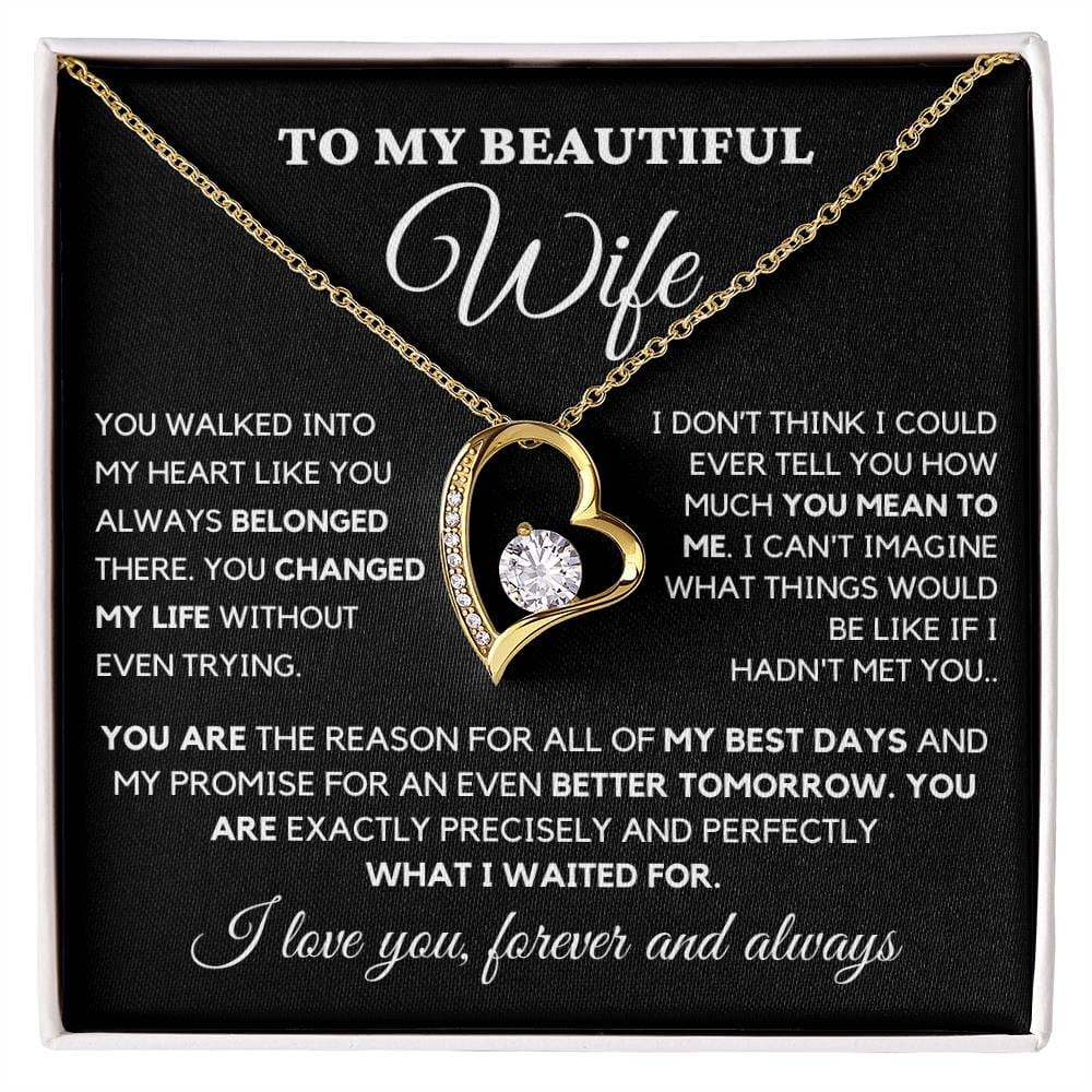 To my Wife You are what I waited for- Forever Love Necklace