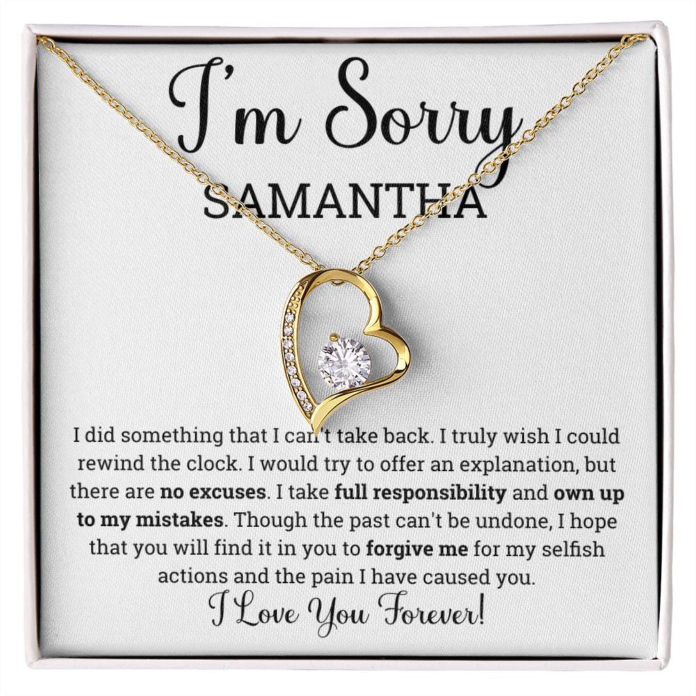 Personalized I'm Sorry Gifts for her, Apology Gift for her, Im Sorry Necklace