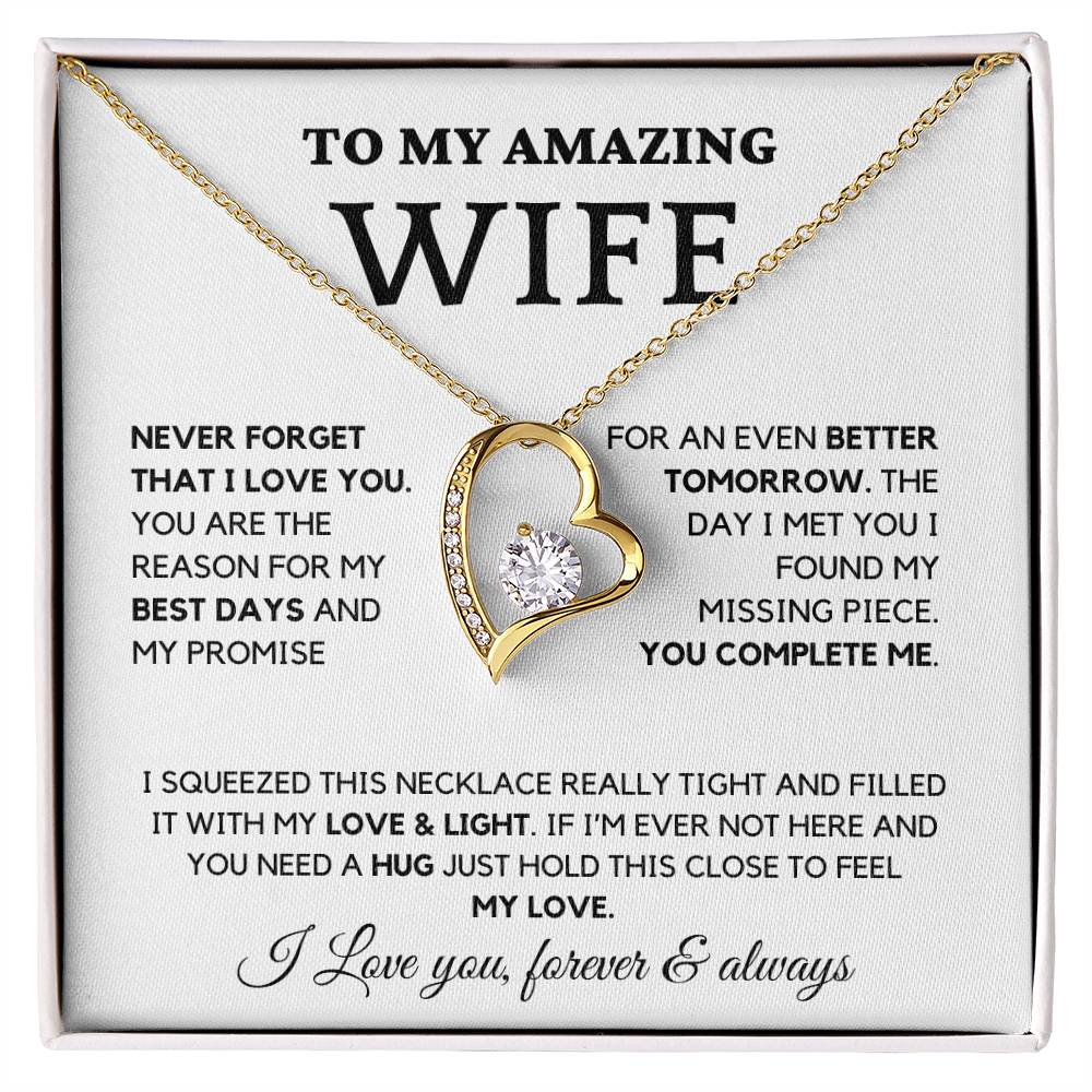 To My Wife- You Complete Me - Forever Love Necklace
