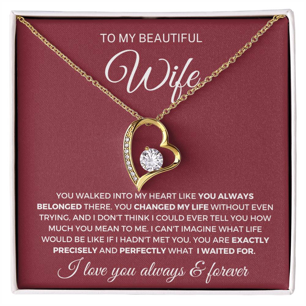To my wife- Forever Love Necklace- You walked into my heart - MM-067
