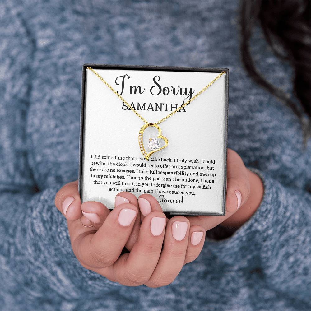 Personalized I'm Sorry Gifts for her, Apology Gift for her, Im Sorry Necklace