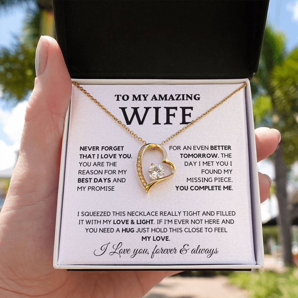 To My Wife- You Complete Me - Forever Love Necklace