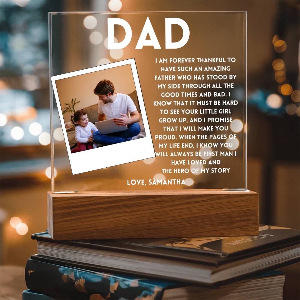 Personalized Photo frame for Dad Forever Thankful Father's day Gift