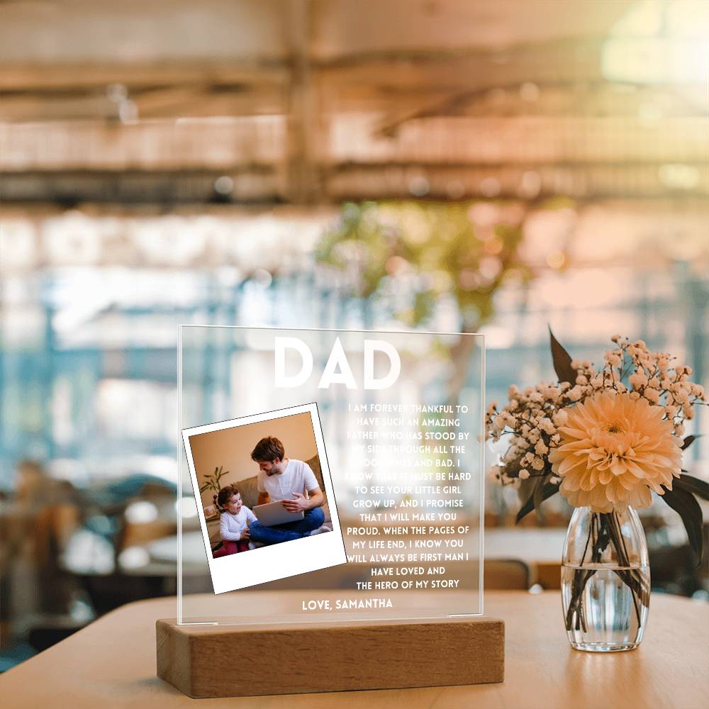 Personalized Photo frame for Dad Forever Thankful Father's day Gift