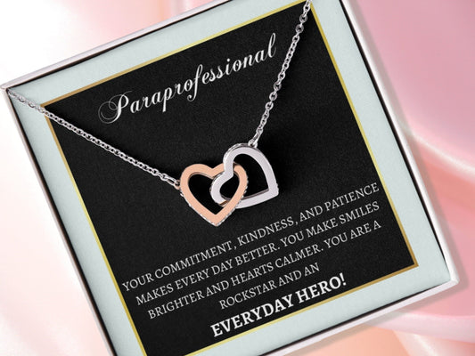 Paraprofessional Day Thank you necklace, Personalized Teacher aide gift, End of Year, Last day of school Special Ed Teacher appreciation