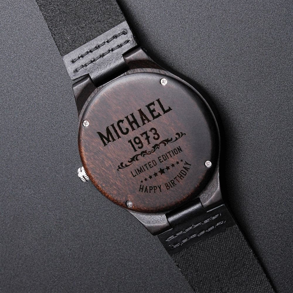 Birthday Gift Engraved Wood Watch Gift for Boyfriend, Brother, Dad, Stepdad, Personalized Name Watch, Sentimental Customized Birthday Gift