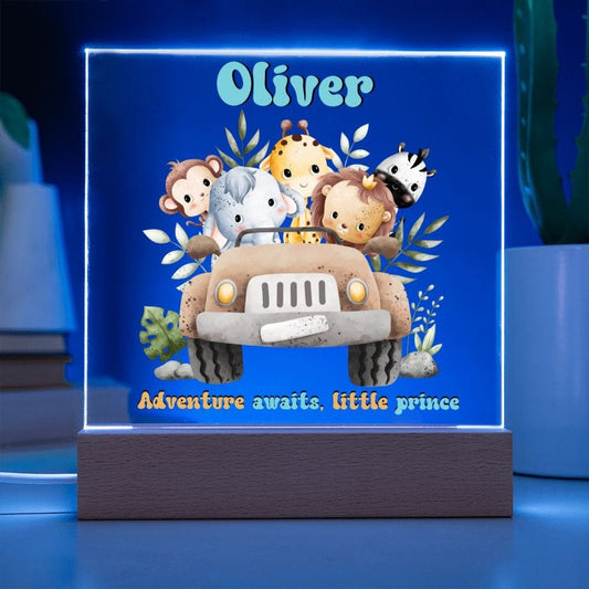 Jungle Theme personalized night light, Kids room Decor, Baby Shower gifts, Kids room lamp, Custom name light personalized children's night