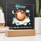 Lion Theme Personalized Night Light with Moon & stars, Сustom Name Night Light, Kids Room Lamp,Custom name light Personalized night light