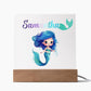 Mermaid Kids Personalized Acrylic Night Light,Perfect Birthday Gift for Girls,Custom Name  Led Kids Bedroom Decor, Ocean theme nursery decor