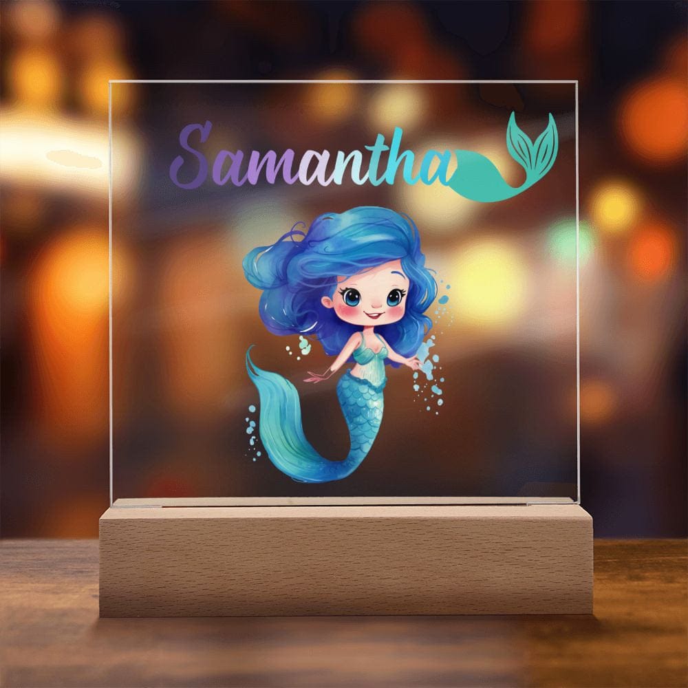 Mermaid Kids Personalized Acrylic Night Light,Perfect Birthday Gift for Girls,Custom Name  Led Kids Bedroom Decor, Ocean theme nursery decor