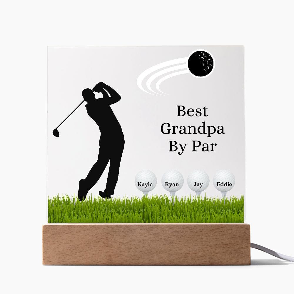 Fathers Day Gift Golf, Best Grandpa By Par Golf Acrylic Plaque, Personalized Gift For Grandfather, Golf Gift For Men, Fathers Day Gift For Grandpa