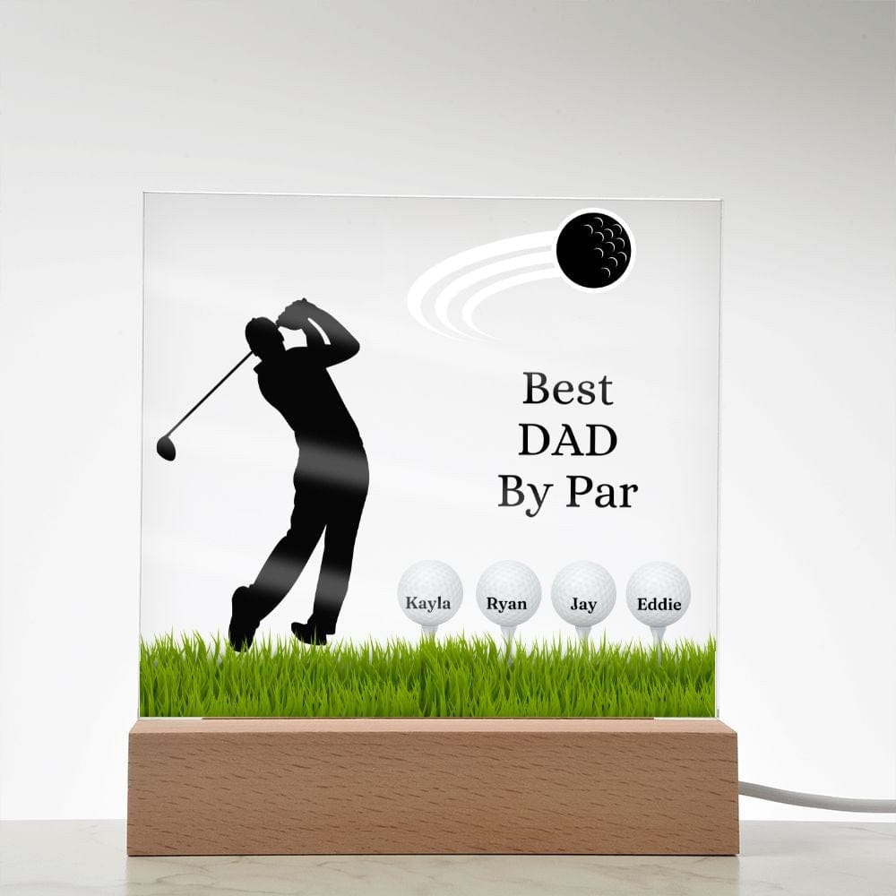 Fathers Day Gift Golf, Best Dad By Par Golf Acrylic Plaque, Personalized Gift For Dad, Golf Gift For Men, Fathers Day Gift For Grandpa