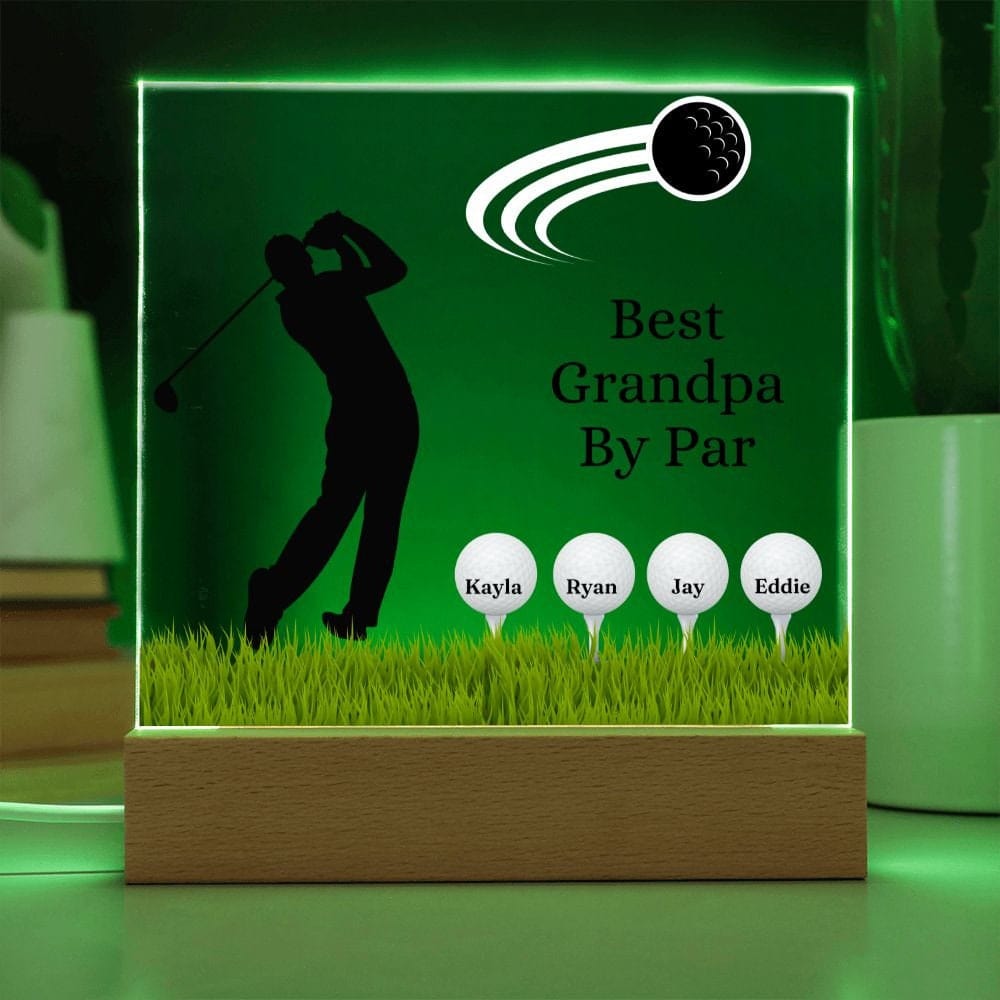 Fathers Day Gift Golf, Best Grandpa By Par Golf Acrylic Plaque, Personalized Gift For Grandfather, Golf Gift For Men, Fathers Day Gift For Grandpa