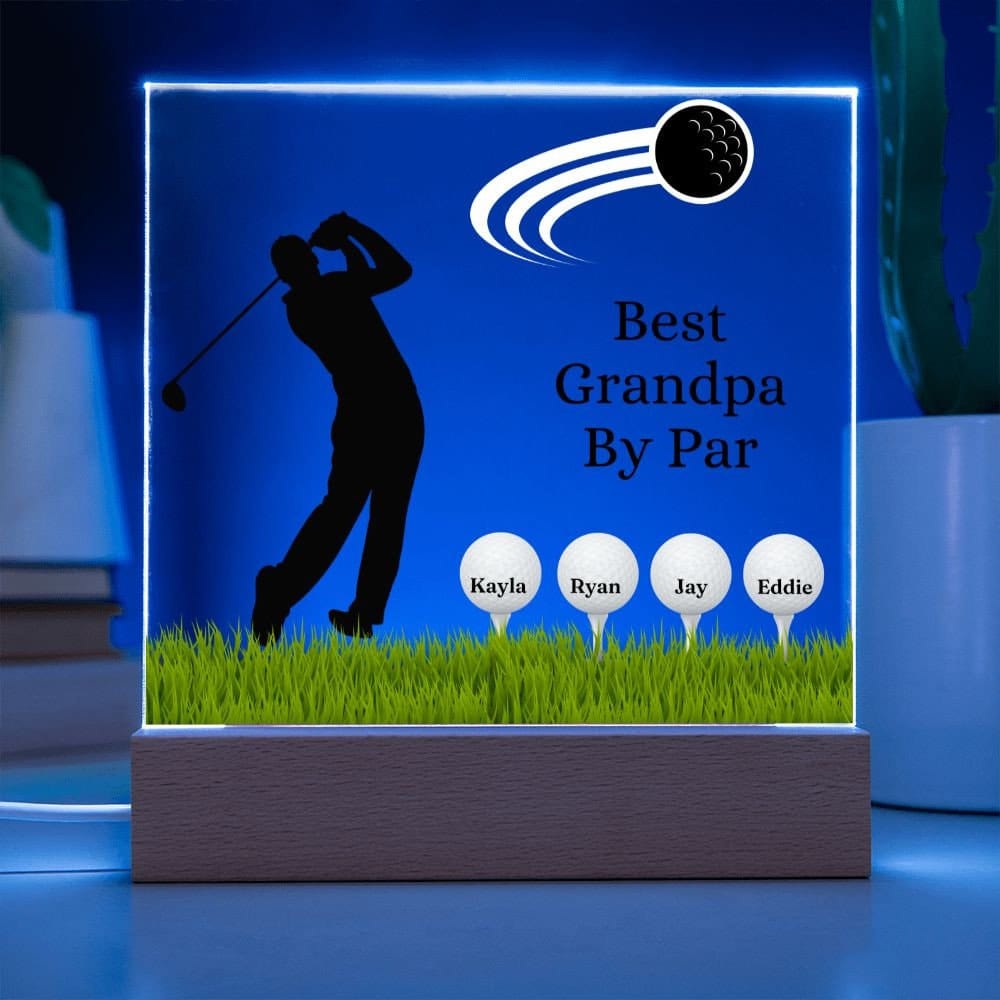 Fathers Day Gift Golf, Best Grandpa By Par Golf Acrylic Plaque, Personalized Gift For Dad, Golf Gift For Men, Fathers Day Gift For Grandpa